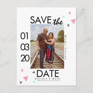 Schone Confetti Save The Dates Foto Briefkaart