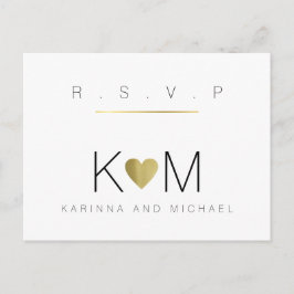 Schone & duidelijke bruiloft RSVP Uitnodiging Briefkaart