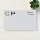 Schone Eenvoudige Grijze Monogram Moderne Zaken Post-it® Notes (Kantoor)
