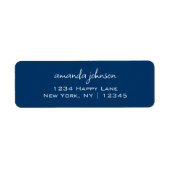 Schone, eenvoudige, informele Casual marine blauw Etiket (Voorkant)