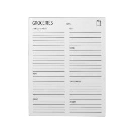 Schone + eenvoudige lijst met kruideniers notitieblok