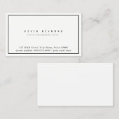 Schone Eenvoudige & Minimalistische Basis Wit Prof Visitekaartje (Voorkant / Achterkant)