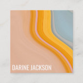 Schone Eenvoudige Minimalistische Fluid Pastel Kle Vierkante Visitekaartje (Voorkant)