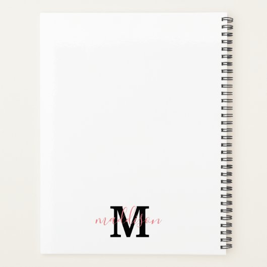 Schone eenvoudige monogrammed Benoeming Book Planner (Achterkant)
