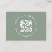 Schone Eenvoudige Sage Groene Professionele QR Cod Visitekaartje (Voorkant)