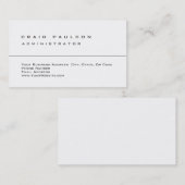 Schone, eenvoudige, stijlvolle witte Visitekaartje (Voorkant / Achterkant)