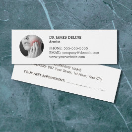 Schone eenvoudige witte dentist-aanwijzingskaart mini visitekaartjes
