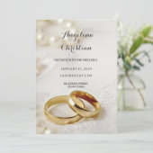 Schöne Ehering Hochzeitseinladung Karte Kaart (Staand voorkant)