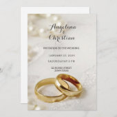Schöne Ehering Hochzeitseinladung Karte Kaart (Voorkant / Achterkant)