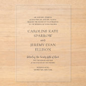 Schone elegante bruiloft acryl uitnodigingen (Voorkant)