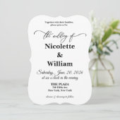 Schone elegante bruiloft uitnodiging (Staand voorkant)