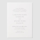 Schone elegante bruiloft vellum uitnodigingen (Voorkant)