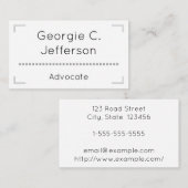 Schone en Eenvoudige Advocate Visitekaartje (Voorkant / Achterkant)