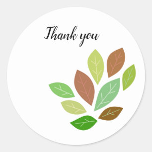 Schone en eenvoudige bladeren ronde sticker