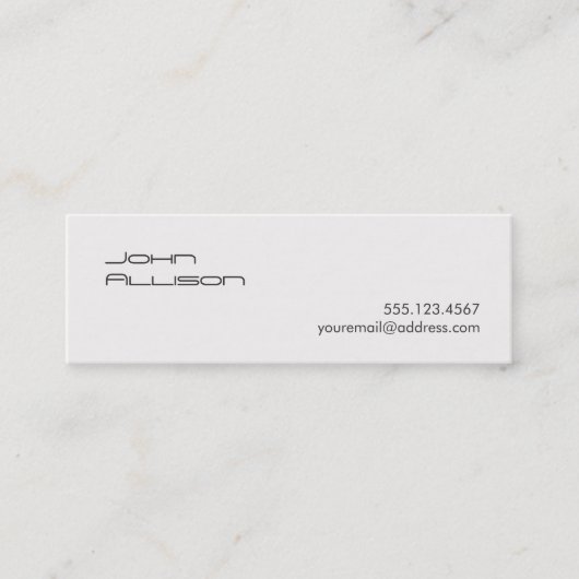 Schone en eenvoudige, professionele witte Visiteka Mini Visitekaartje (Voorkant)