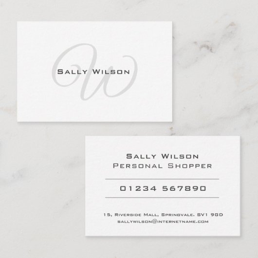 Schone en elegante persoonlijke vormgeving visitekaartje (Voorkant / Achterkant)