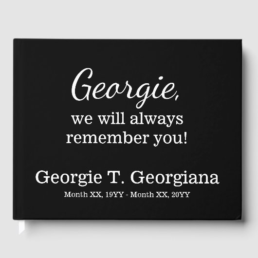 Schone en legante begrafenis/Memorial Guest Book Gastenboek (Voorkant)