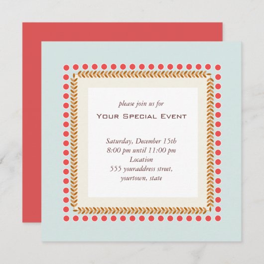 Schone en legante uitnodiging (Voorkant / Achterkant)