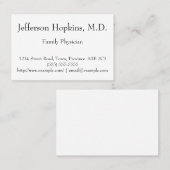 Schone en minimale Visitekaartje van de huisarts (Voorkant / Achterkant)