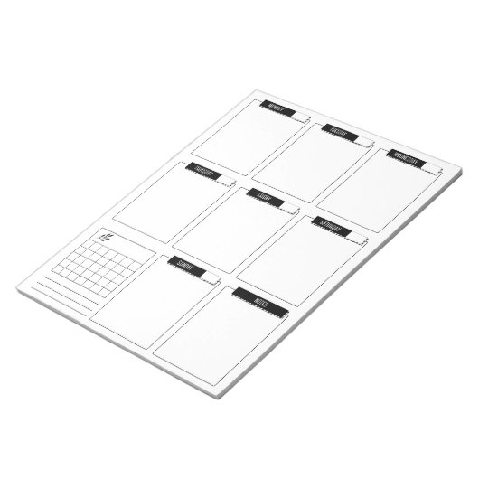 Schone en minimale wekelijkse plankadapter notitieblok (Schuin)