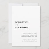 Schone en moderne zwarte en witte bruiloft kaart (Voorkant)