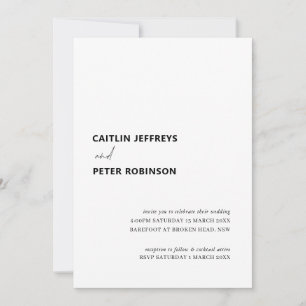 Schone en moderne zwarte en witte bruiloft kaart