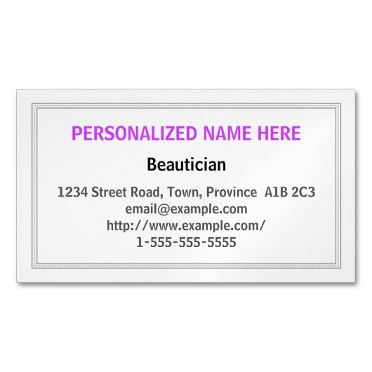 Schone en onderschatte schoonheidsspecialist Visit Visitekaartje Magneet (Voorkant)