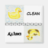 Schone en vuile eend vaatwasser magneet (Voorkant)