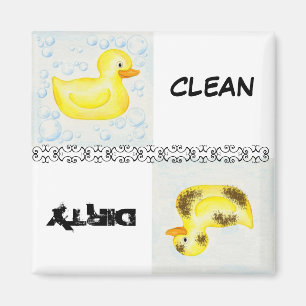 Schone en vuile eend vaatwasser magneet