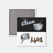 Schone en vuile keukenkom Vaatwasser Magneet (Voorkant / Achterkant)
