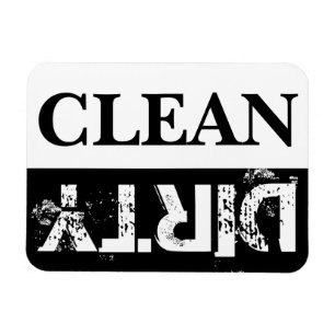 Schone en vuile vaatwasser magneet