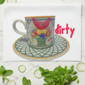 Schone en vuile vernissen theedoek (Gevouwen)