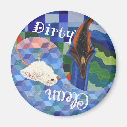 Schone en vuile vogels magneet (Voorkant)