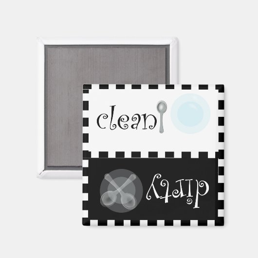 Schone en vuile wasmachine Magnet (Voorkant / Achterkant)