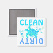 Schone en vuile wasmachine Magnet (Voorkant / Achterkant)