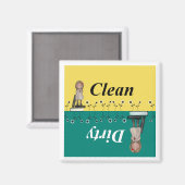 Schone en vuile wasmachine Magnet (Voorkant / Achterkant)