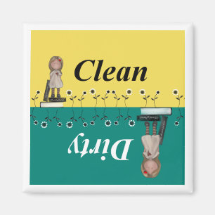 Schone en vuile wasmachine Magnet