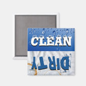 Schone en vuile wasmachine Magnet (Voorkant / Achterkant)