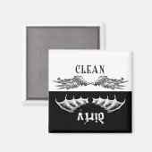 Schone en vuile wasmachine Magnet (Voorkant / Achterkant)