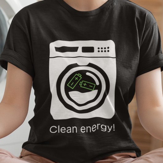 Schone energie - Batterijen in wasmachine T-shirt