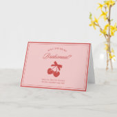 Schone esthetische boog & kersen bruidsmeisje voor kaart (Gele Bloem)