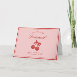 Schone esthetische boog & kersen bruidsmeisje voor kaart