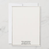 Schone Formele Eenvoudige Klassieke Elegante Lege  Kaart (Achterkant)