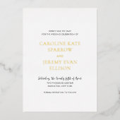 Schone foto Elegant Trouwen Bewaar de datum Folie Uitnodiging (Voorkant)