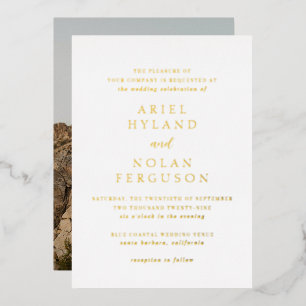 Schone foto Moderne bruiloft Folie Uitnodiging