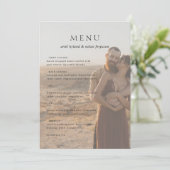 Schone foto Moderne bruiloft Menu (Staand voorkant)