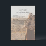 Schone foto Moderne bruiloft Menu<br><div class="desc">Modern huwelijksmenu met een eenvoudig maar elegant ontwerp over twee van uw favoriete foto's.</div>
