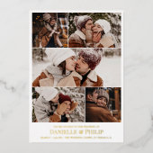 Schone foto's Collage Informal Wedding Folie Uitnodiging (Voorkant)