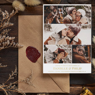 Schone foto's Collage Informal Wedding Folie Uitnodiging