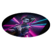 Schöne Geisha Puzzle mit Neon Hintergrund - Elegan Snijplank (Hoek)